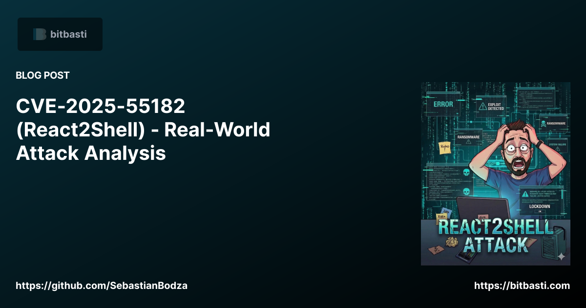 CVE-2025-55182 (React2Shell) - Real-World Attack Analysis | bitbasti