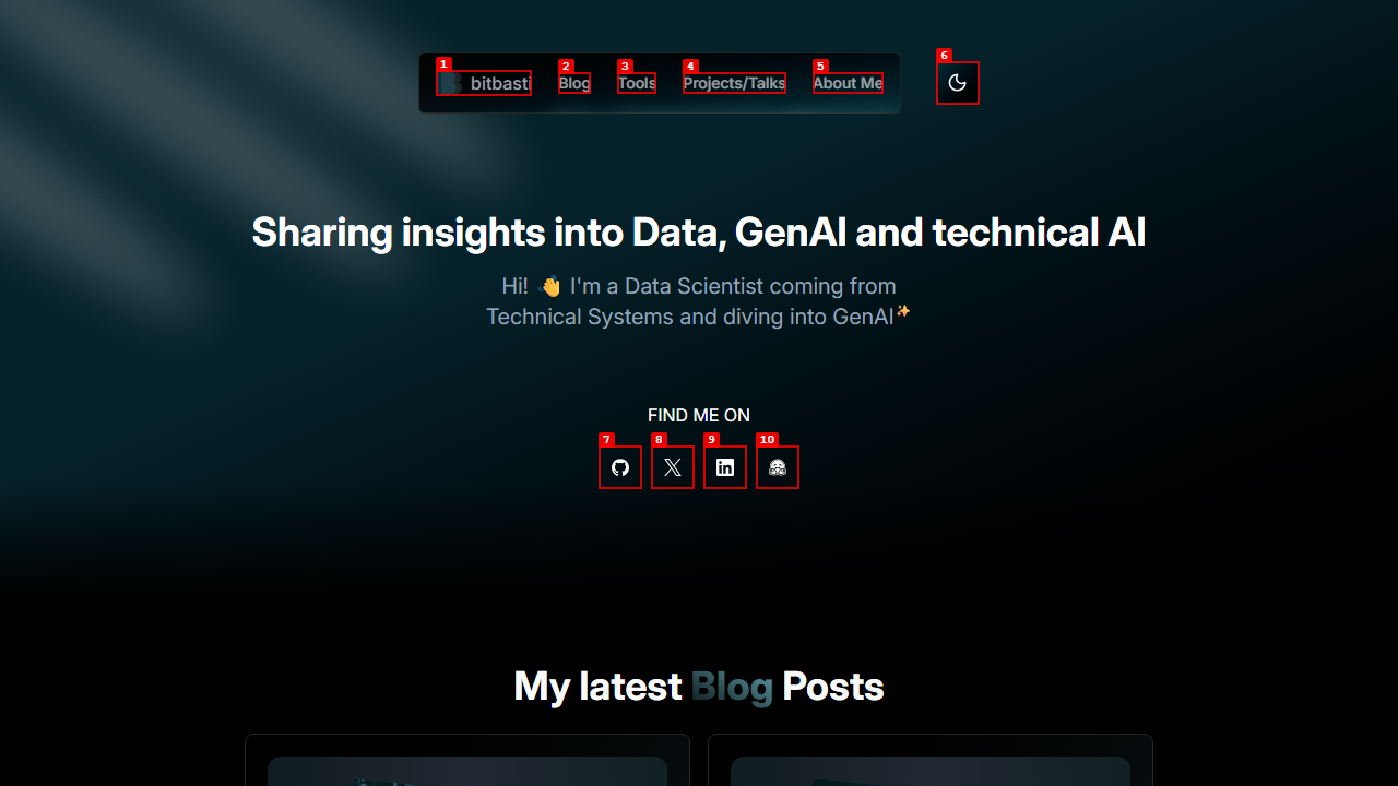 Annotated bitbasti.com page captured with agent-browser